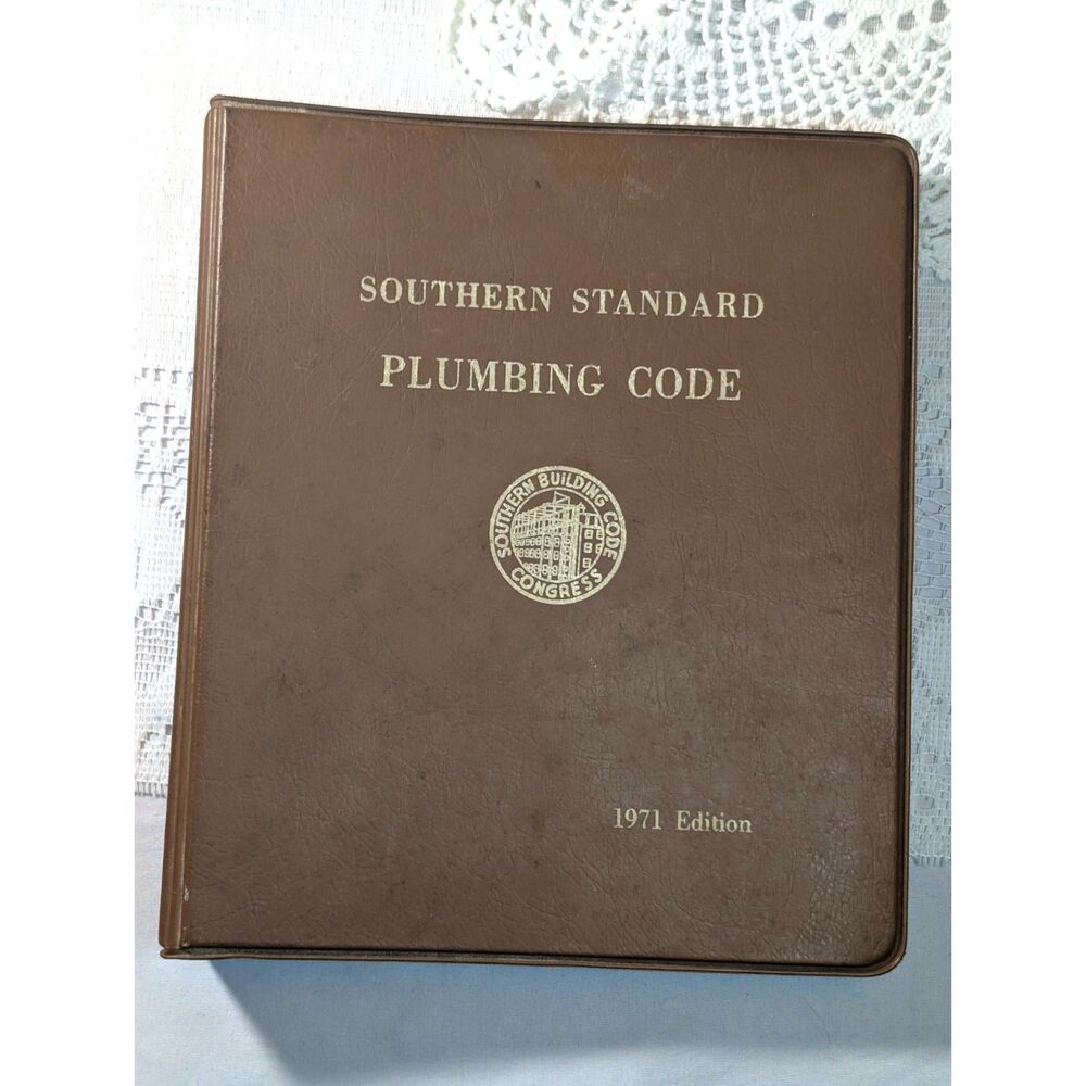 Vintage 1971 Southern Standard Plumbing Code Book Binder with 1972 Amendments